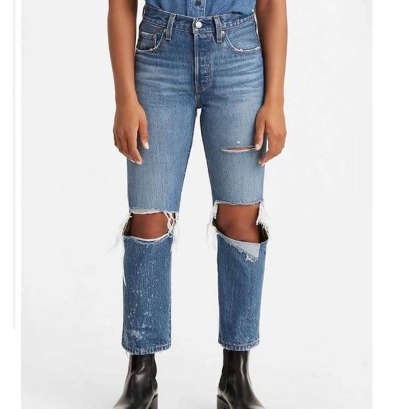 NWT Levi's 501 Original Athens Cropped High Rise Straight Leg size 29 - Picture 1 of 6